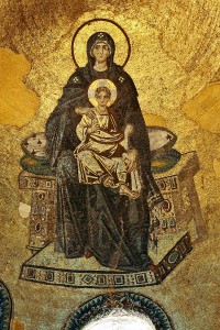 Apse mosaic Apse mosaic of the Theotokos (Virgin Mother and Child)
